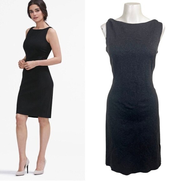 M.M.Lafleur The Lydia Women Size 10 Gray Sleevless Sheath Mini Dress Minimalist - Picture 3 of 17